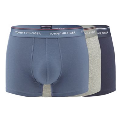 Tommy Hilfiger Big and tall pack of three blue, grey and navy hipster trunks